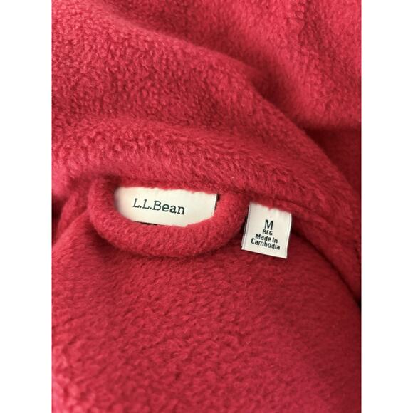 LL.Bean Winter Fleece Belted Robe - Medium - Red Plush Cozy Cabincore Loungewear - Picture 4 of 6